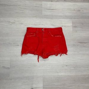 GRLFRND Red Cindy High Rise Shorts Size 23